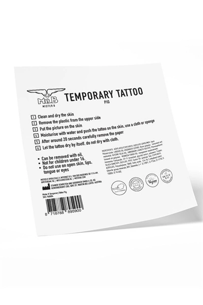 Mister B Temporary Tattoo Pig 4 Mister B Temporary Tattoo Pig - Afbeelding 2