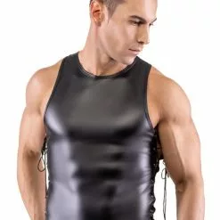 Mouwloos Overhemd - Stretch Materiaal - Zwart