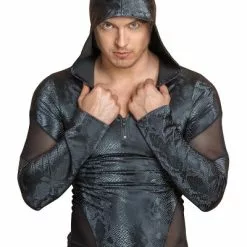 Trendy Overhemd - Lange Mouwen - Capuchon - Zwart