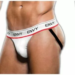 Envy - Logo Elastic Lowrise Mesh Jock Wit M/l