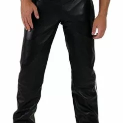 Mister B Leren Joggingbroek Witte Strepen