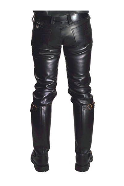 Mister B Leren Jeans Met Knopen 4 Mister B Leren Jeans Met Knopen - Afbeelding 2