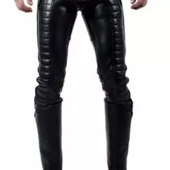 Mister B Leren Indicator Jeans Zwarte Stiksels En Bies