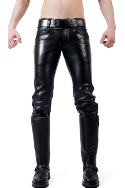 Mister B Leren Ranger Jeans 2 Witte Strepen 3 Mister B Leren Ranger Jeans 2 Witte Strepen