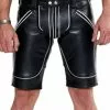 Mister B Leren Fxxxer Short Met Witte Bies -Goedkope KLEDING winkel bn B115500