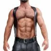 Mister B Leren Muscle Vest Met Embleem -Goedkope KLEDING winkel bn B130750