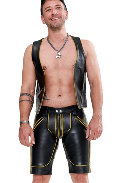 Mister B Leren Muscle Vest Met Embleem 3 Mister B Leren Muscle Vest Met Embleem