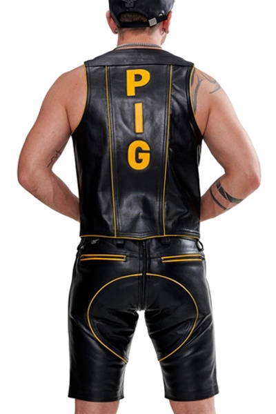 Mister B Leren Muscle Vest Met Embleem 4 Mister B Leren Muscle Vest Met Embleem - Afbeelding 2