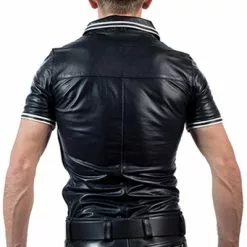 Mister B Leren Poloshirt Met Witte Strepen -Goedkope KLEDING winkel bn B161240 b