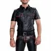 Mister B Leather Police Shirt Short Sleeves Red Piping Xs -Goedkope KLEDING winkel bn B161630