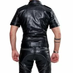 Mister B Leren Politie Shirt Met Korte Mouw Grijze Bies 5 Mister B Leren Politie Shirt Met Korte Mouw Grijze Bies -Goedkope KLEDING winkel bn B161670 b