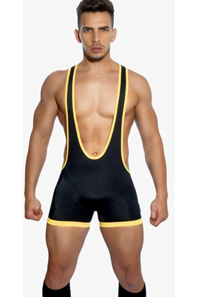 Dale Mas Top Up Worstelaar - Zwart Geel 3 Dale Mas Top Up Worstelaar - Zwart Geel