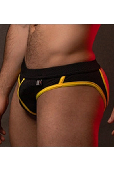 Dale Mas Open Up Mesh Jock - Zwart Geel S 3 Dale Mas Open Up Mesh Jock - Zwart Geel S