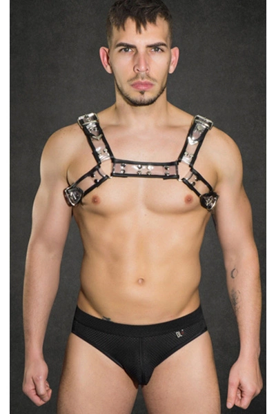 Dale Mas Party Dude Synthetisch Harnas - Zwart 3 Dale Mas Party Dude Synthetisch Harnas - Zwart