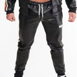 Mr Riegillio Mr Trainingsbroek - Zwart Oranje Streep