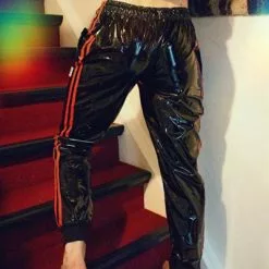 Mr Riegillio Pvc Trainingsbroek - Rode Strepen 5 Mr Riegillio Pvc Trainingsbroek - Rode Strepen -Goedkope KLEDING winkel bn B408890 b