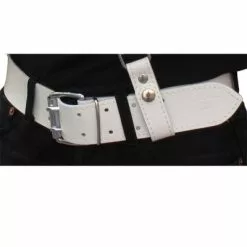 Mister B Leren Riem Wit 5cm Breed, 85cm Lang