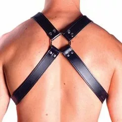 Mister B Leren Top Harnas Met Snap Studs -Goedkope KLEDING winkel bn B600100 b