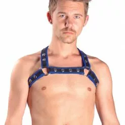 Mister B Leren Borstharnas Met Kruis Achterkant