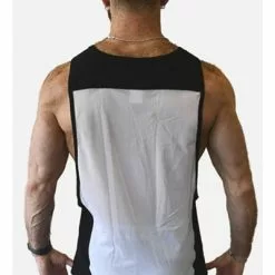 Mister B URBAN Mesh Tanktop Zwart Wit -Goedkope KLEDING winkel bn B824300 b
